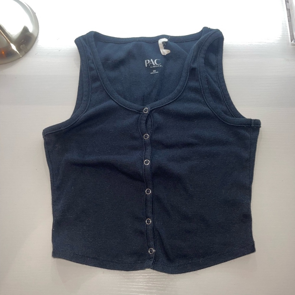 pacsun button down crop top